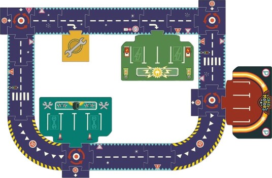 Djeco Road Puzzle 24 Brikker Crazy Motors Djeco OneSize Puslespill