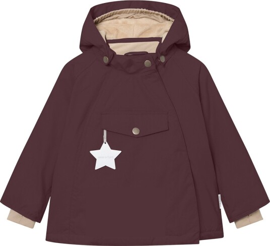 MINI A TURE Matwang Fleece Lined Winter Jacket. Grs   FUDGE AUBERGINE   116