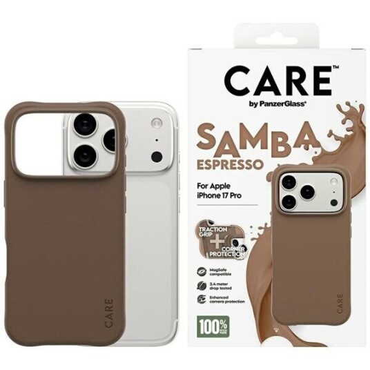 CARE by PanzerGlass Samba Espresso MagSafe Mobildeksel for iPhone 17 Pro