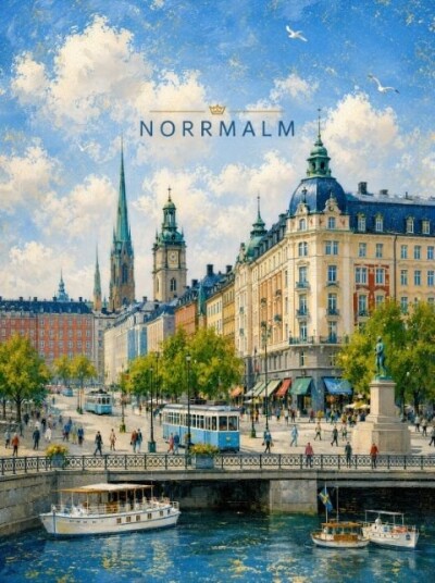 Plakat Norrmalm Bylandskap