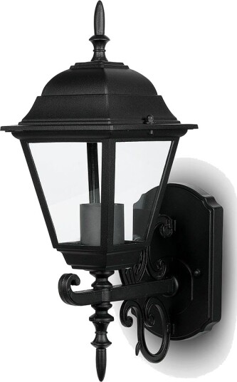 V Tac E27 utendørs vegglampe / lanterne   Matt sort IP44 oppovervendt lys uten lyskilde