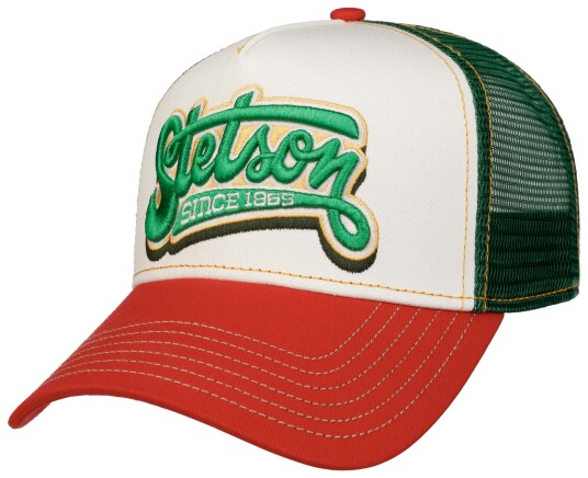 Stetson Men's Trucker Cap Lettering Red/Offwhite OneSize, Red/Offwhite