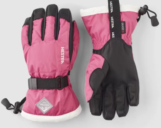 Hestra Gauntlet CZone Jr. 5 finger Fuchsia & ivory 7 Hestra Gauntlet CZone Jr. 5 finger Fuchsia & ivory 7