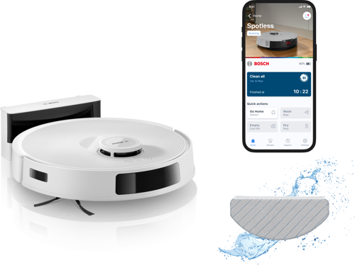 Bosch Spotless Robotstøvsuger BCRC1W - Pålitelige Rengjøringsresultater