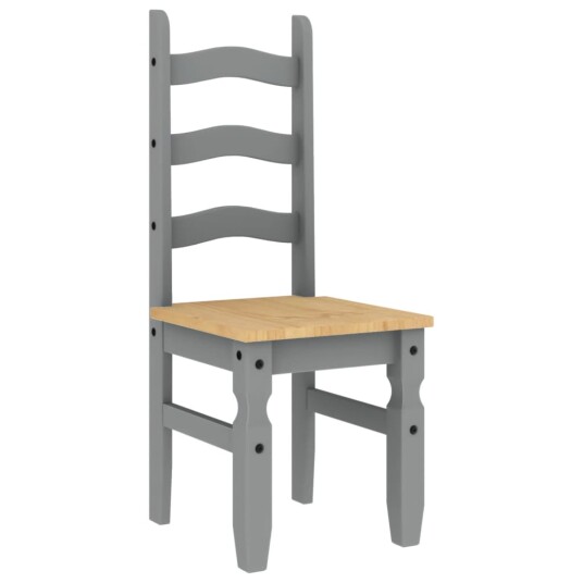 Spisestoler 2 stk Corona grå 42x47x107 cm heltre furu