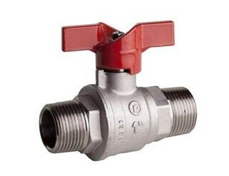 Pettinaroli M x m heavyduty fullway ball valve red butterfly handle te