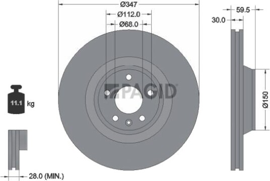 PAGID 54324NHC Bremseskive PAGID 54324NHC Bremseskive