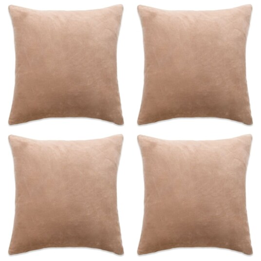 vidaXL Putetrekk 4 stk stoff 80x80 cm beige