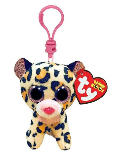 Ty Beanie Boo Clips - Livvie Brun & Rosa Leopard 7cm