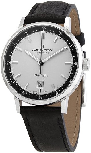 Hamilton Herreklokke H38425720 American Classic Intra Matic Grå/Lær Hamilton Herreklokke H38425720 American Classic Intra Matic Grå/Lær