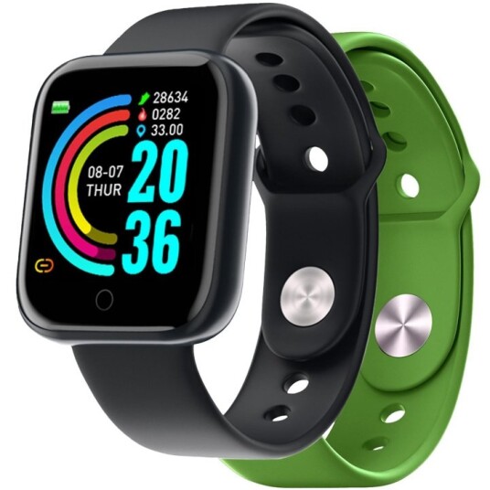 Celly Trainerbeat Smartwatch med två armband Svart + Grön