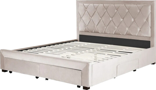 Seng med oppbevaringsskuffer Lievin Beige 180x200 cm