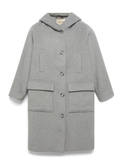 MOS MOSH Mmkenya Hoodie Wool Coat - Grey - M