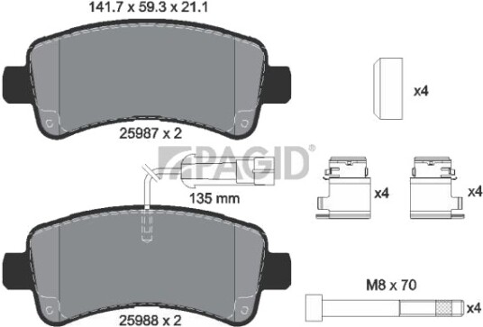PAGID T2499N Bremseklosser PAGID T2499N Bremseklosser