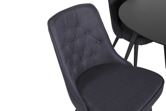 Venture Design Silar & Velvet spisegruppe Svart/svart 4 st stoler & bord 100 cm