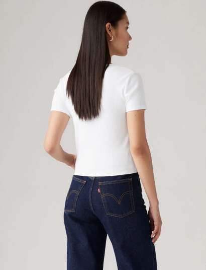 Levi"s® Muse Ss Tee White + Rib   White   L