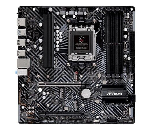 ASRock B650M PG Lightning Micro ATX Hovedkort med AMD B650 og DDR5 ASRock B650M PG Lightning Micro ATX Hovedkort med AMD B650 og DDR5