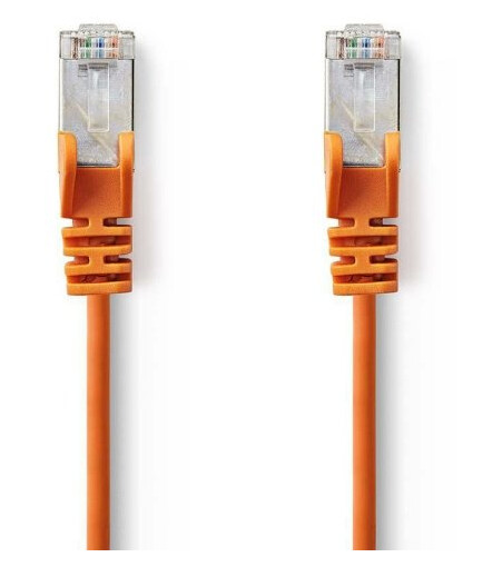 Nedis CAT5e nettverkskabel | SF/UTP | RJ45 Han | RJ45 Han | 7.50 m | Rund | PVC | Oransje | Plastpose