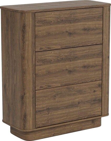 AC Design Furniture Atmore kommode 3 skuffer push to open funksjon 90x40x107 cm Grå