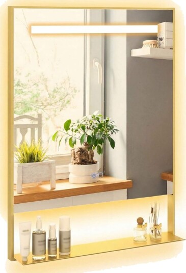 LED baderomsspeil – antidugg justerbart lys 80x60 cm