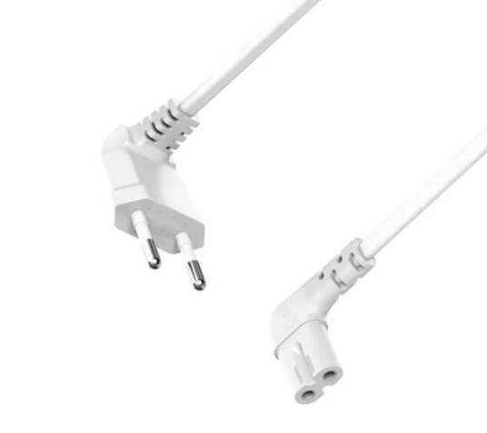 Vinklet apparatkabel C7 for Sonos Hvit. 5 m