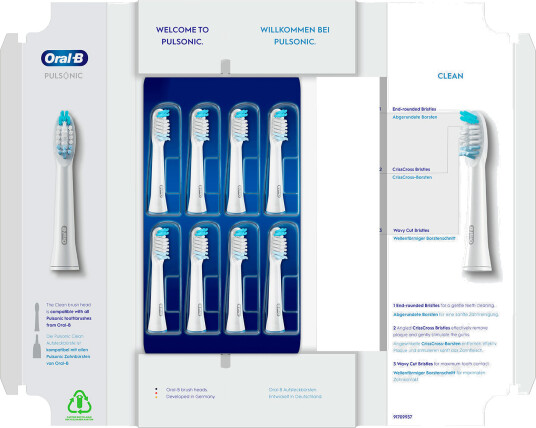 Oral B 8 stk. Pulsonic Clean tannbørstehoder