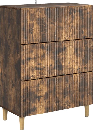 vidaXL Skuffeskap Røkt Eik 66 x 34,5 x 90 cm Konstruert tre