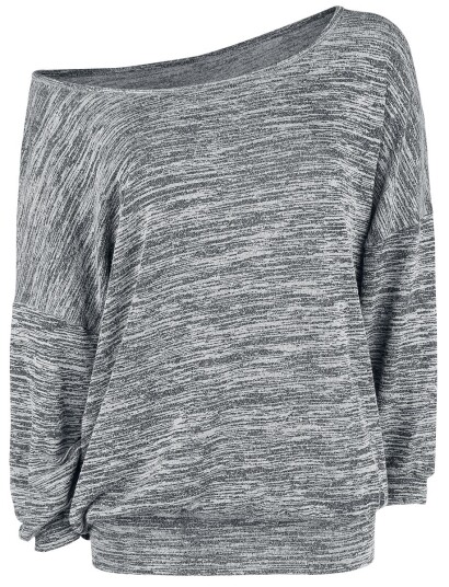 RED by EMP Strikket genser - Oversized Melange Wideneck Genser - S til XXL - Damer - gråmelert RED by EMP Strikket genser - Oversized Melange Wideneck Genser - S til XXL - Damer - gråmelert