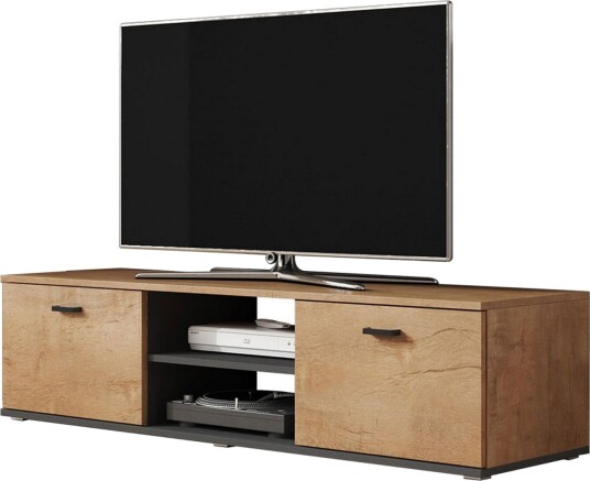 Ruskelsby TV benk 140 cm Eik/Svart Ruskelsby TV benk 140 cm Eik/Svart