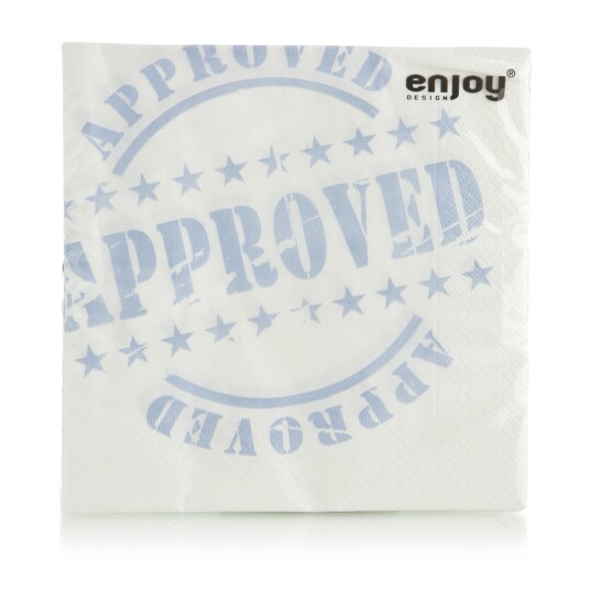 Enjoy Design Serviett Approved lys blå 33x33cm