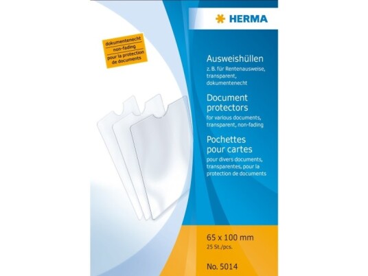 Herma 5014, Kortetui, Gjennomsiktig, Polypropylen (Pp), 65 Mm, 100 Mm, 25 Stykker