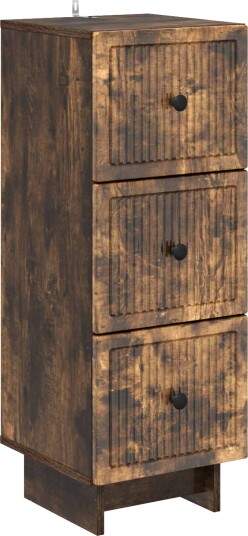 vidaXL Skuffeskap Røkt Eik 33 x 34,5 x 90 cm Konstruert tre