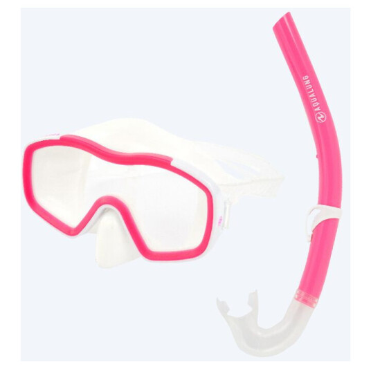 Aqualung snorkelsett til barn - Raccon Combo (8-18 år) - klar/rosa