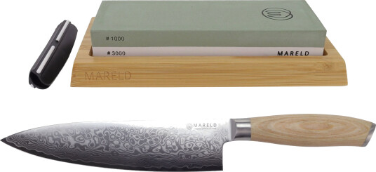 Mareld Japansk kokkekniv + Mareld Duo slipesteiner StarterKit Mareld Japansk kokkekniv + Mareld Duo slipesteiner StarterKit