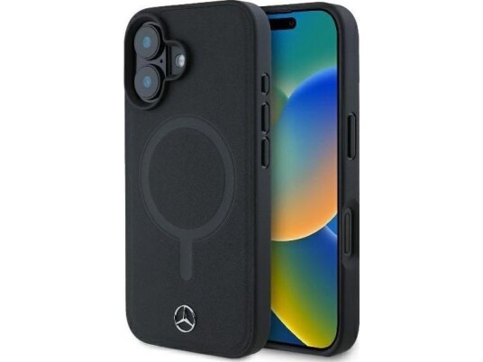 Mercedes Mercedes Mehmp16m23rcmk Iphone 16 Plus 6.7" Czarny/Black Hardcase Smooth Leather Magsafe
