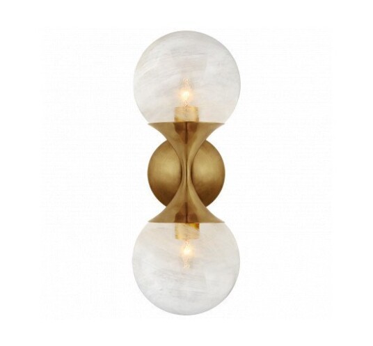Cristol Small Double Sconce Antique Brass Cristol Small Double Sconce Antique Brass