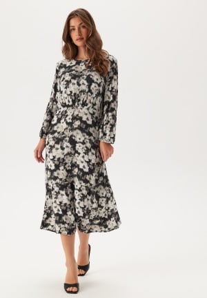 Pieces Pcrexa 3/4 MIDI DRESS BC MIDI Black Aop:blue Blurry Flower XS Pieces Pcrexa 3/4 MIDI DRESS BC MIDI Black Aop:blue Blurry Flower XS