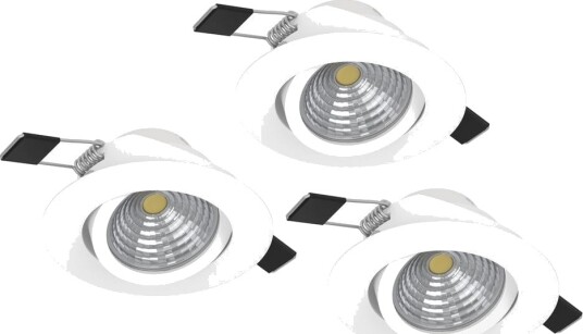 Innfelt lampe Saliceto 3 stk Ø88 mm 2700K - Hvit