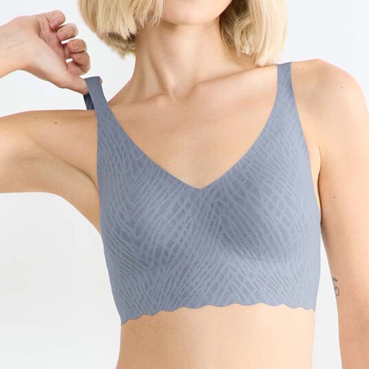 Sloggi BH ZERO Feel Bliss Bralette Blå/Grå X Small Dame Sloggi BH ZERO Feel Bliss Bralette Blå/Grå X Small Dame
