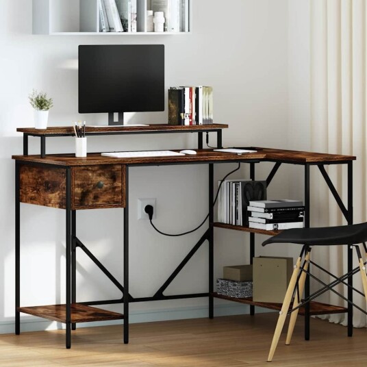 Skrivebord Røkt eik 120 x 79 x 86.5 cm Konstruert tre Skrivebord Røkt eik 120 x 79 x 86.5 cm Konstruert tre
