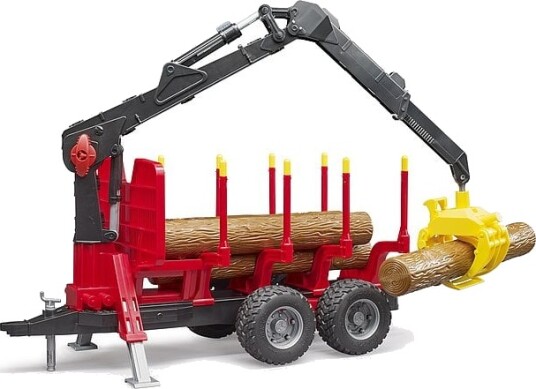 Bruder Forestry trailer with loading crane 4 trunks and grab