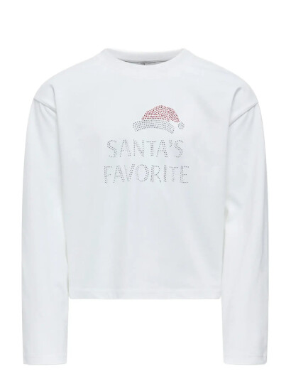 Kids Only Kogriri Life Xmas L/S Stones Top Jrs White 110 116