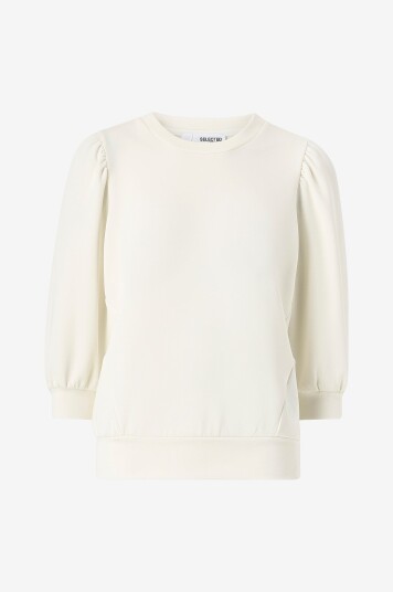 Selected FEMME   Collegegenser slfTenny 3/4 Sweat Top   Hvit