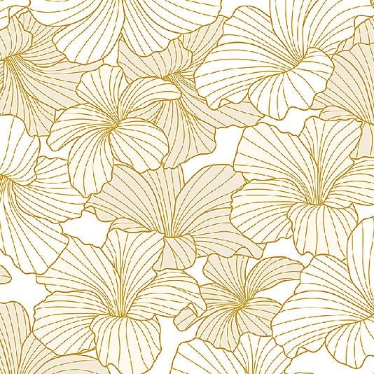 Daybyday servietter 33x33cm line art flowers white