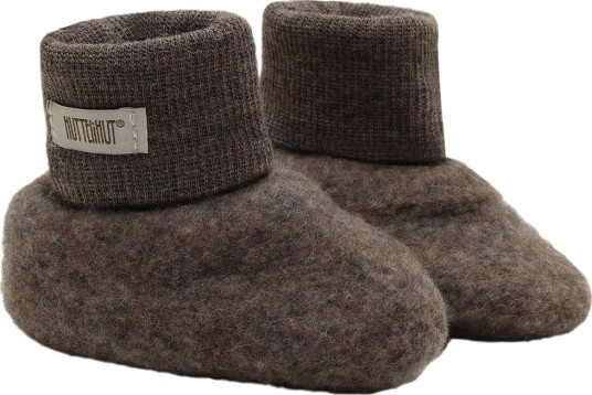 Huttelihut Barnetøfler Ullfleece 2 lags Noos Brown Meler Huttelihut 86/92 Barnetøfler Brun 86 92