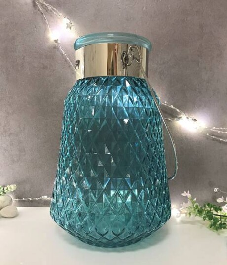 Lyslykt aqua med hank