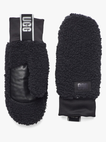 UGG Fluff Mitten With Logo Sort S/M