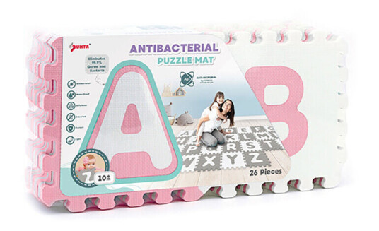 Antibakteriell Puslematte 26 Brikker Hvitrosa Antibakteriell Puslematte 26 Brikker Hvitrosa