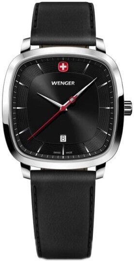 Wenger Herreklokke 01.1921.105 Vintage Sort/Lær