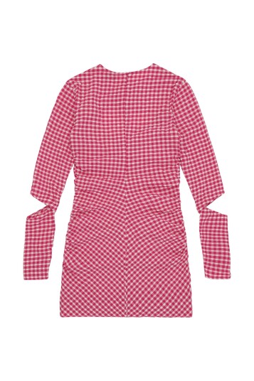 Ganni Stretch Seersucker Cutout Mini Dress Kjole Rød 36 Ganni Stretch Seersucker Cutout Mini Dress Kjole Rød 36